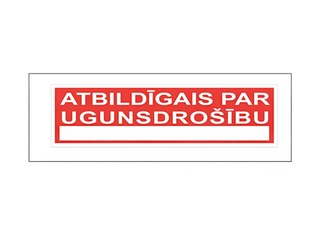 Uzlīme - zīme “Atbildīgais par ugunsdrošību”