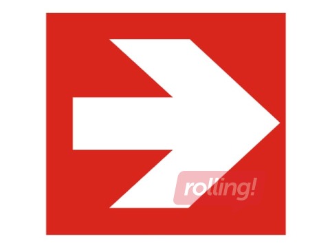 Uzlīme - zīme “Virziens uz ugunsdz. iekārtu un līdzekļu atrašanās vietu”, luminiscējoša, 10x10cm