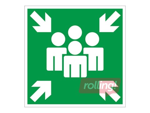 Norādes zīme, Droša pulcēšanās vieta, 300x300 mm, plastikāta