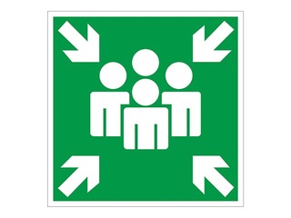 Norādes zīme, Droša pulcēšanās vieta, 300x300 mm, plastikāta