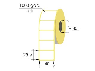 Termouzlīmes rullī, 40x25 mm, TermoEko, 1000 gab.