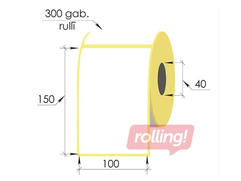 Termouzlīmes rullī, 100x150 mm, TermoTop, 300 gab