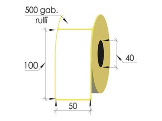 Termouzlīmes rullī, 50x100 mm, TermoEko, 500 gab