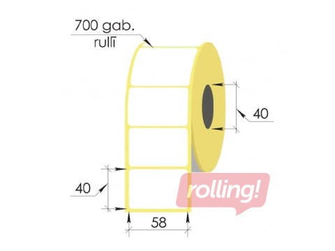 Uzlīmes rullī Vellum, 58x40mm, 700 gab.