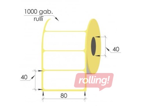 Uzlīmes rullī Vellum, 80x40mm, 1000 gab.