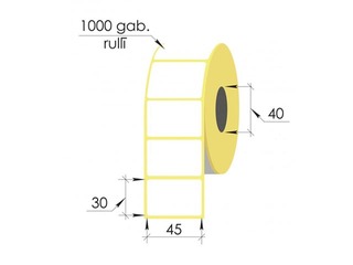 Uzlīmes rullī Vellum, 45x30mm, 1000 gab.