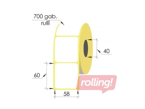 Uzlīmes rullī Vellum, 58x60mm, 700 gab.