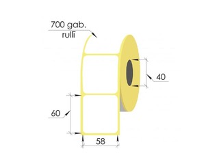 Uzlīmes rullī Vellum, 58x60mm, 700 gab.