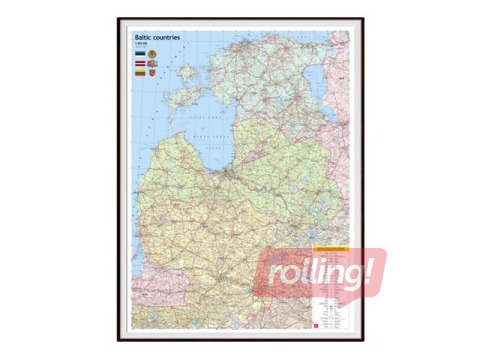 Baltijas valstu sienas karte, 89.5x121.3cm