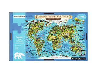 Puzle, Pasaules flora un fauna, koka, 41x29cm, 100 gab.