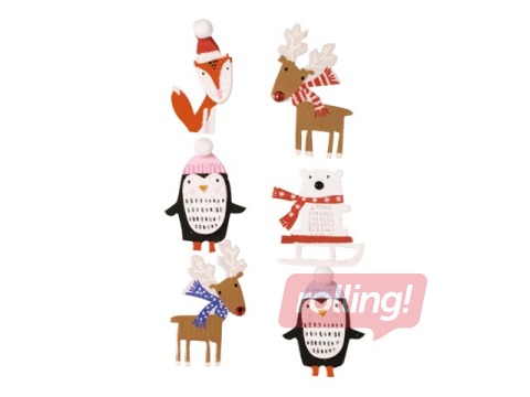 Dekoratīvās uzlīmes Ziemassvētku dzīvnieki