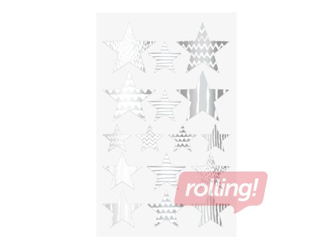 Dekoratīvās uzlīmes Zvaigznes, sudraba