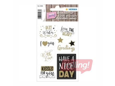 Uzlīmes Herma Best wishes, zelta, 2 lapas