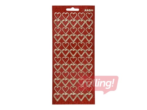 Uzlīmes Hearts, sarkanas ar zeltu, 1 lapa
