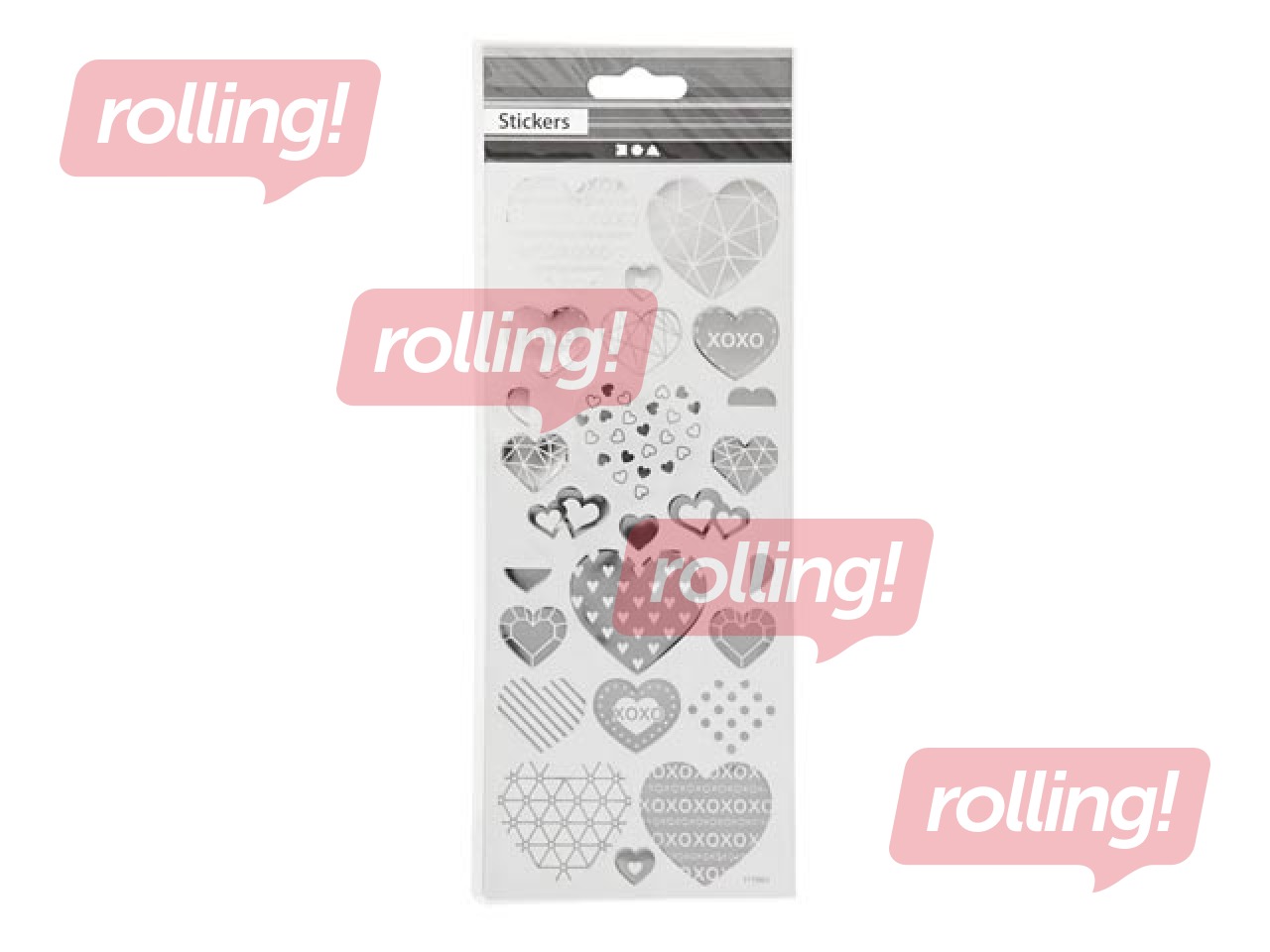 Uzlīmes Hearts, sudraba, 1 lapa