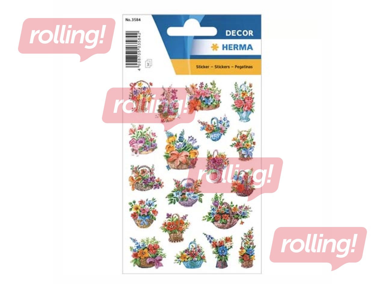 Uzlīmes Herma Decor, Flowers in basket, 3 lapas