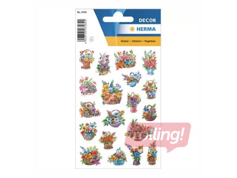 Uzlīmes Herma Decor, Flowers in basket, 3 lapas