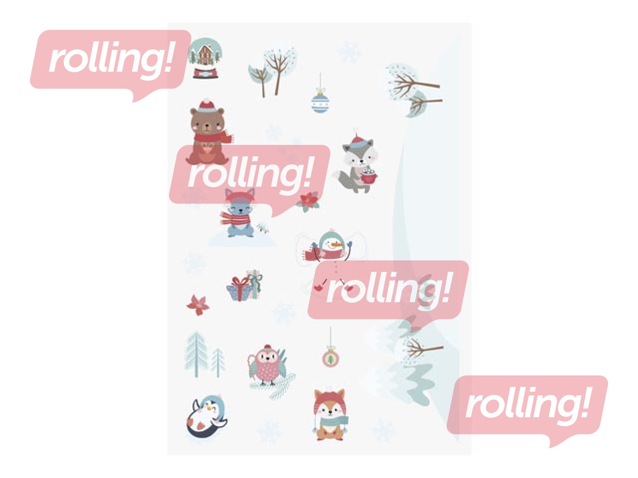 Dekoratīvas uzlīmes logiem Ziema