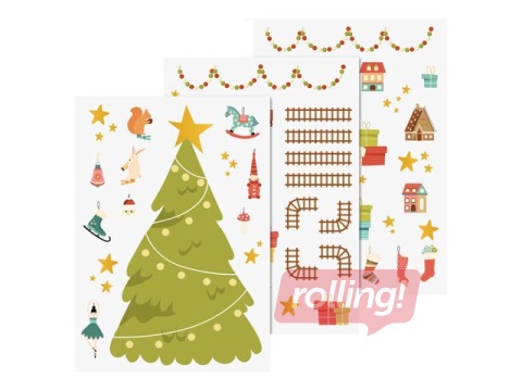 Dekoratīvas uzlīmes logiem Ziemassvētki