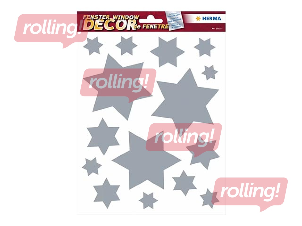 Logu uzlīmes Herma, sudraba zvaigznes