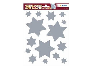 Logu uzlīmes Herma, sudraba zvaigznes