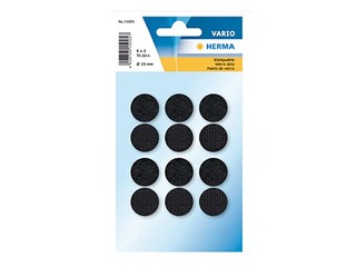 Lipekļu aizdare Herma  Velcro, pašlīmējoša, apaļa, 19mm, melna 