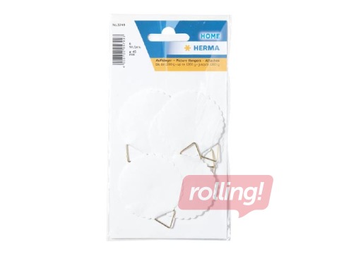 Līmējami āķīši Herma, Ø 45 mm, balti, 6 gab.