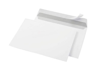 Aploksnes pašlīmējošas ar lentu, C65, 1000 gab., baltas