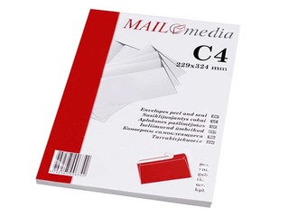 Aploksnes pašlīmējošas ar lentu, C4, 50 gab., baltas