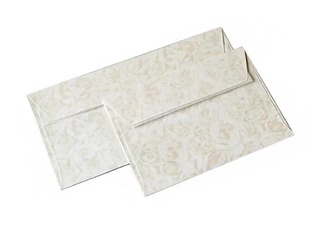 Aploksnes pašlīmējošas Roses cream DL, 10 gab., zeltainas ar ziedu rakstu