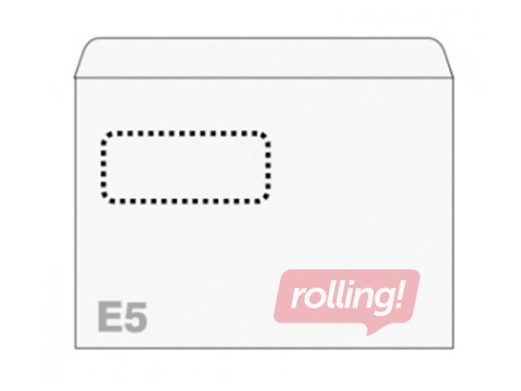 Aploksnes Postac E5, lodziņš V2, baltas, 60x90mm, 1000 gab.