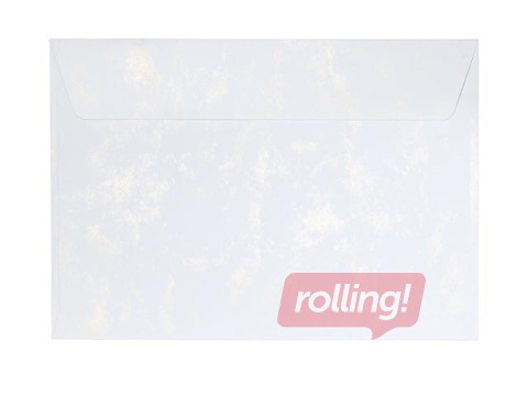 Aploksnes pašlīmējošas ar lentu C5, 10 gab, baltas ar zelta spīdumu