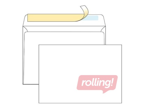 Aploksnes pašlīmējošas ar lentu, C4, baltas, 25 gab.