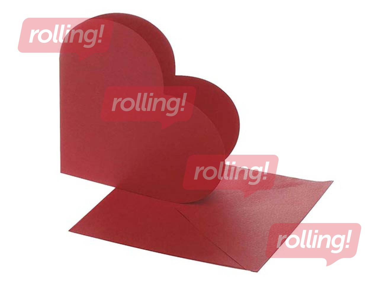 Aploksnes + sirds formas kartītes, 10 gab., sarkanas