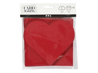 Aploksnes + sirds formas kartītes, 10 gab., sarkanas