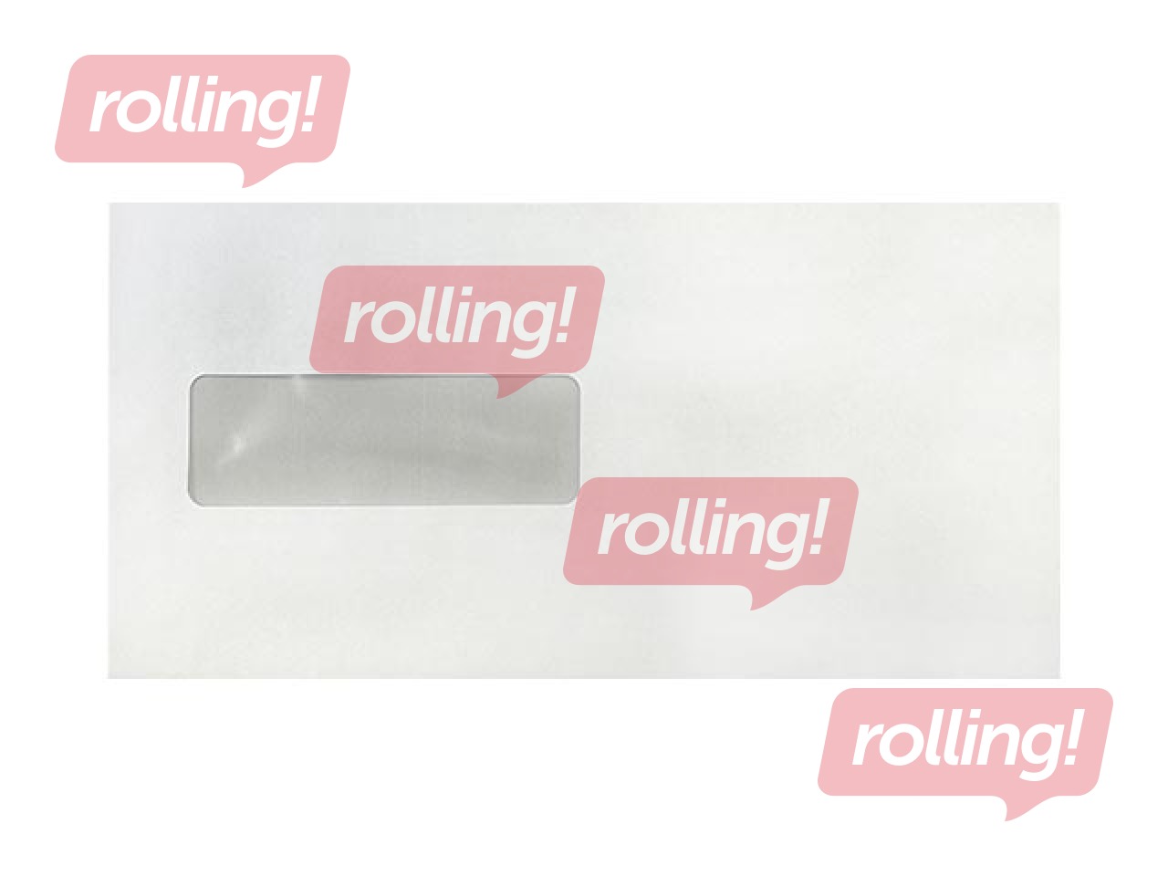 Aploksnes ar lentu un logu Postac, E65, 1000 gab., baltas