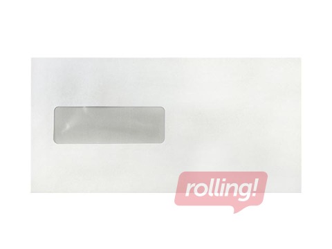 Aploksnes ar lentu un logu Postac, E65, 1000 gab., baltas