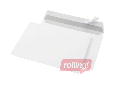 Aploksnes pašlīmējošas ar lentu, C65, 25 gab., baltas