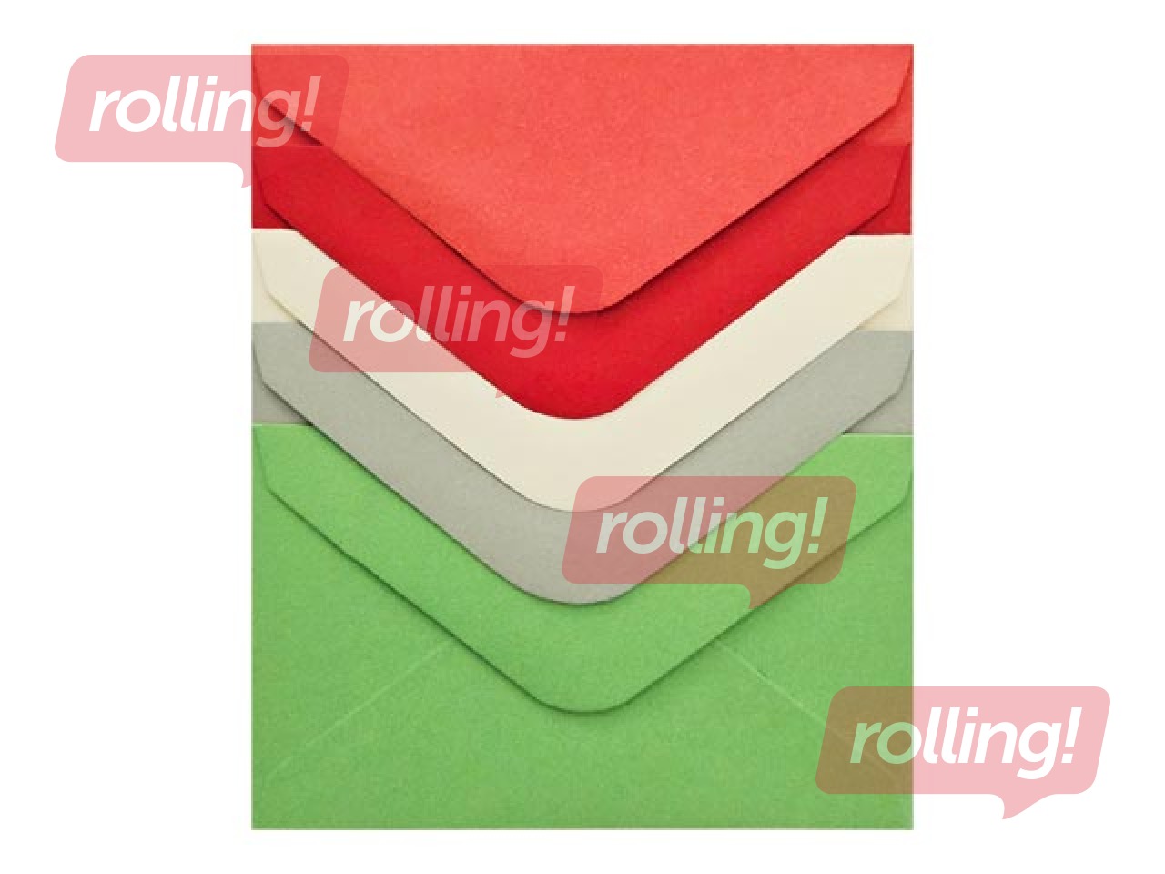 Aploksnes Smooth mix, sarkanas un zaļas, 70x100mm, 10 gab.