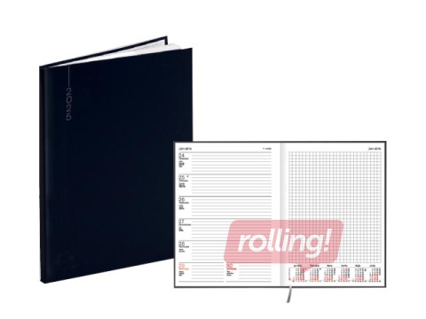 Dienasgrāmata Quadro Flex, A5, basis, melna