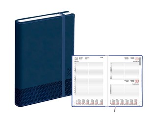 Dienasgrāmata Manager, A5, mākslīgā āda Soft, tumši zila