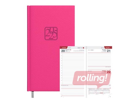 Dienasgrāmata New line, mākslīgā āda, aveņu sarkana