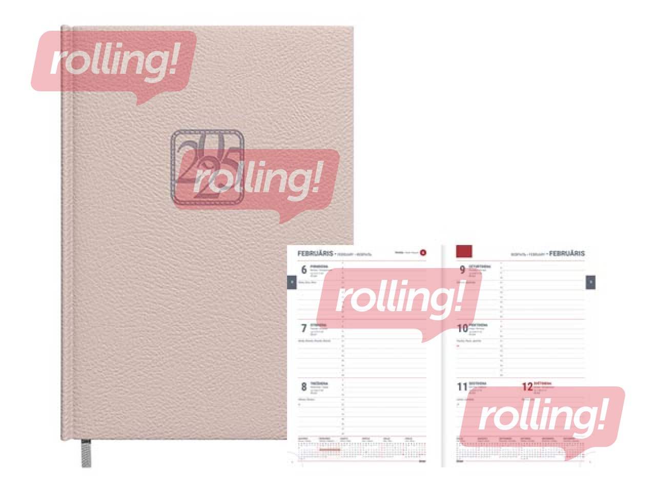 Dienasgrāmata Assistant, A5, mākslīgā āda, gaiši pelēka