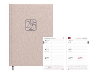 Dienasgrāmata Assistant, A5, mākslīgā āda, gaiši pelēka