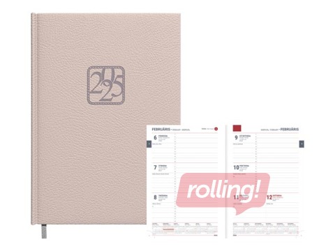 Dienasgrāmata Assistant, A5, mākslīgā āda, gaiši pelēka