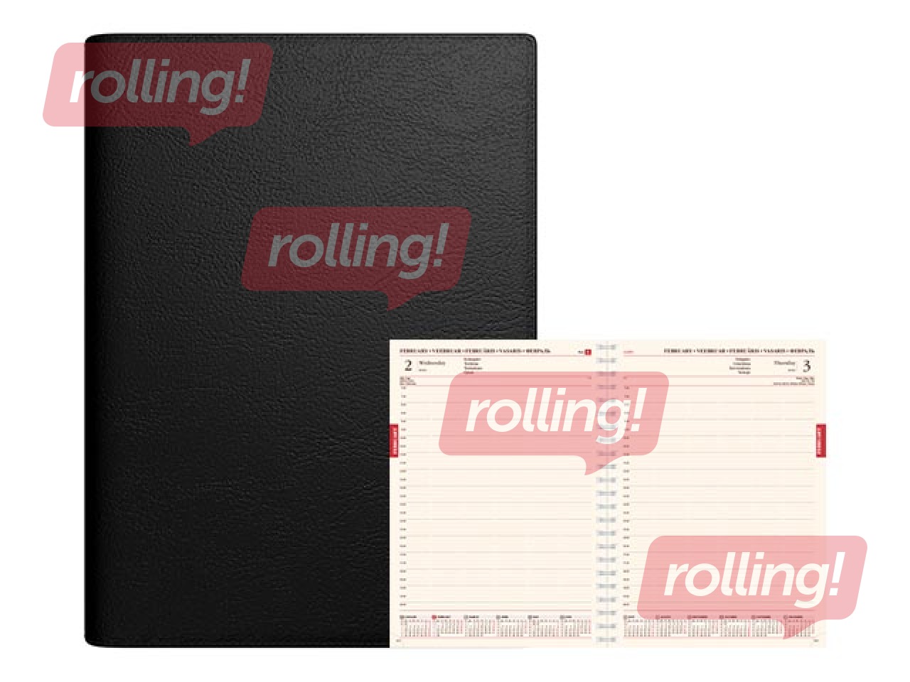 Dienasgrāmata Senator Spirex, A4, mākslīgā āda, melna