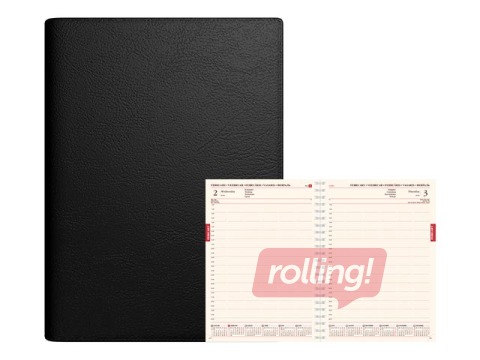 Dienasgrāmata Senator Spirex, A4, mākslīgā āda, melna