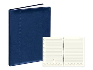 Dienasgrāmata Fortune ar spirāli, A4, mākslīgā āda, zila