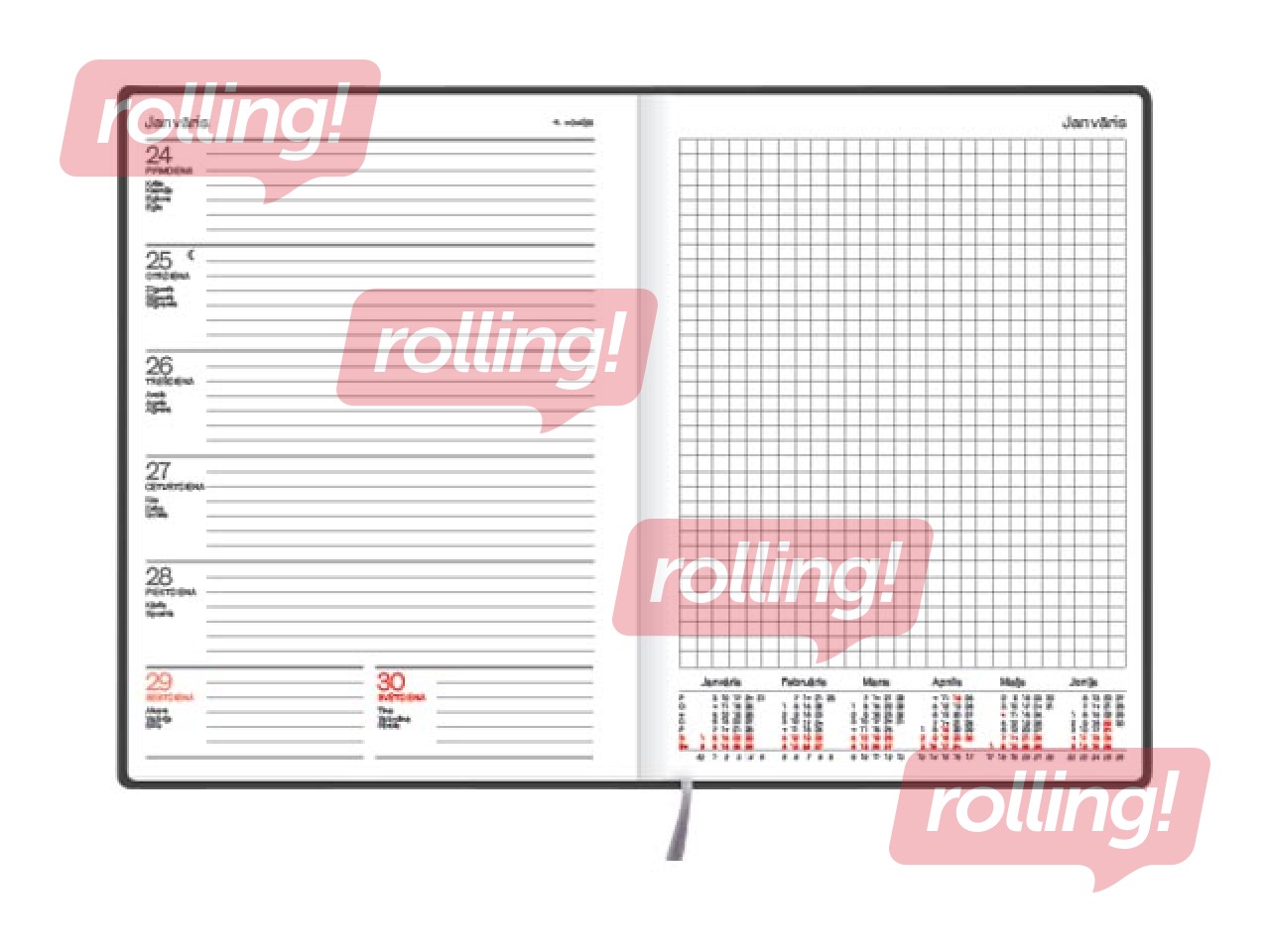 Dienasgrāmata Quadro, A5, mākslīgā āda Soft, melna