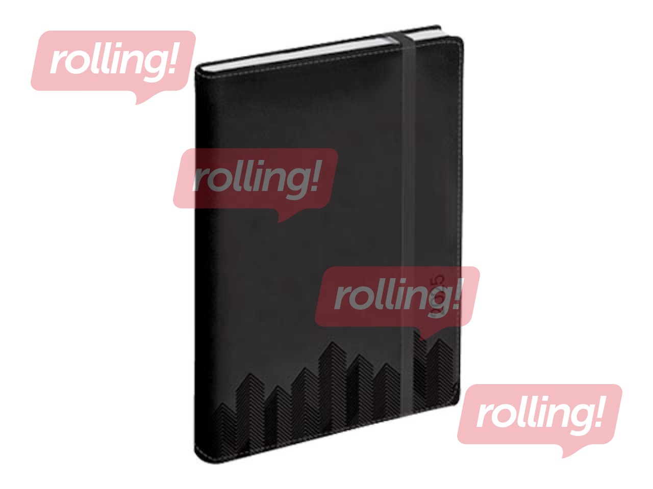 Dienasgrāmata Quadro, A5, mākslīgā āda Soft, melna